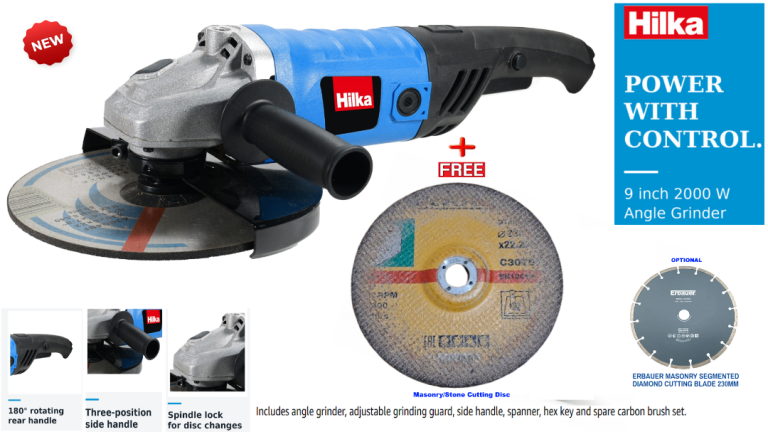 Brand New Hilka 9" (230mm) Angle Electrical Grinder 240v * Soft Start *