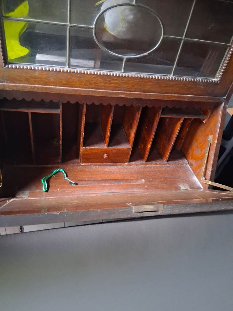 Vintage tall slim writing bureau