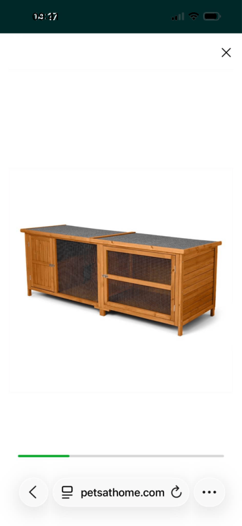 Pets at home rabbit guinea pig hutch as new 