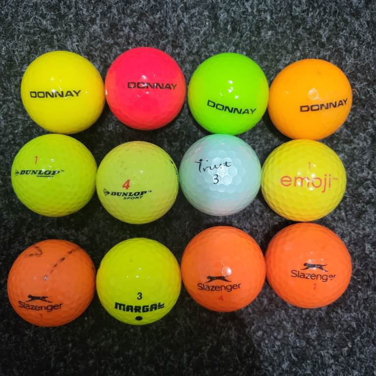 Mixed Brand Golf Balls - 12No Coloured