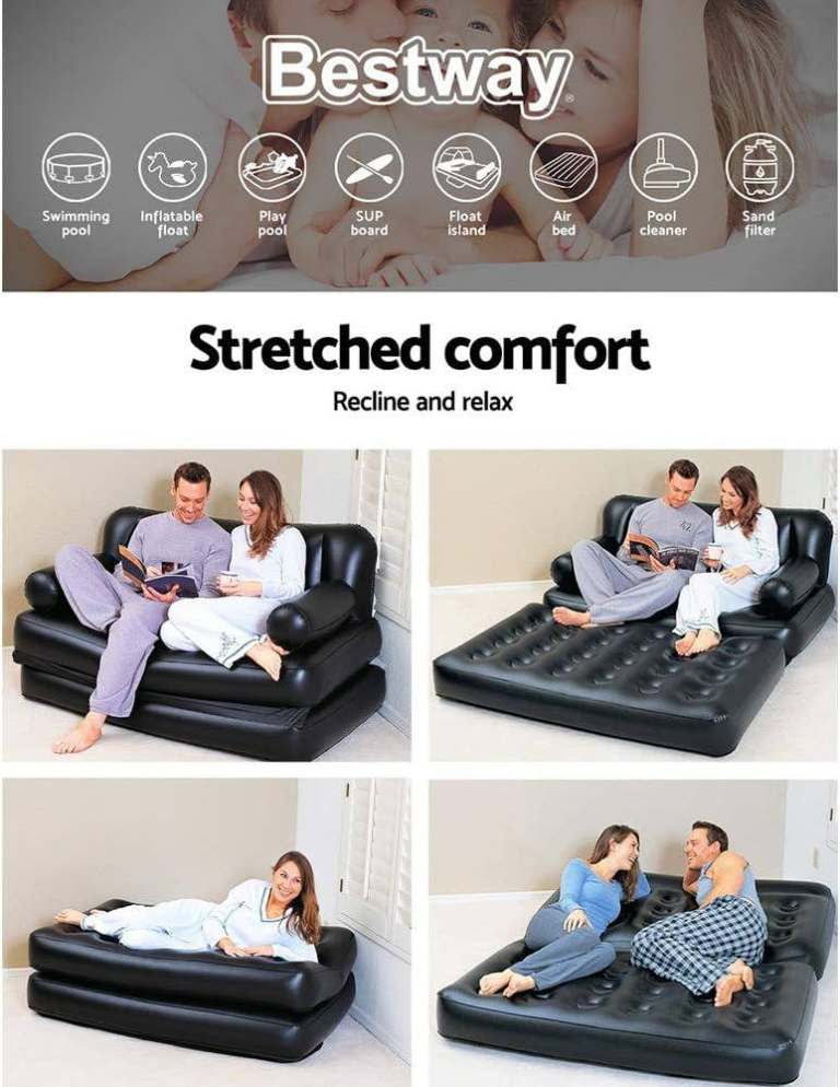 Bestway 5 IN 1 Inflatable Sofa Bed, Armchair, Recliner