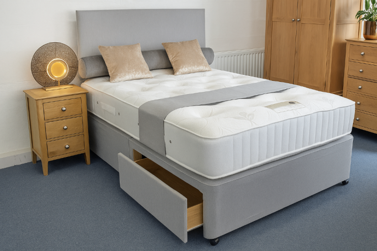 image for Deep Drawer Divan Bed with Orthopaedic Mattress Ideal for Everyday Comfortable Sleep