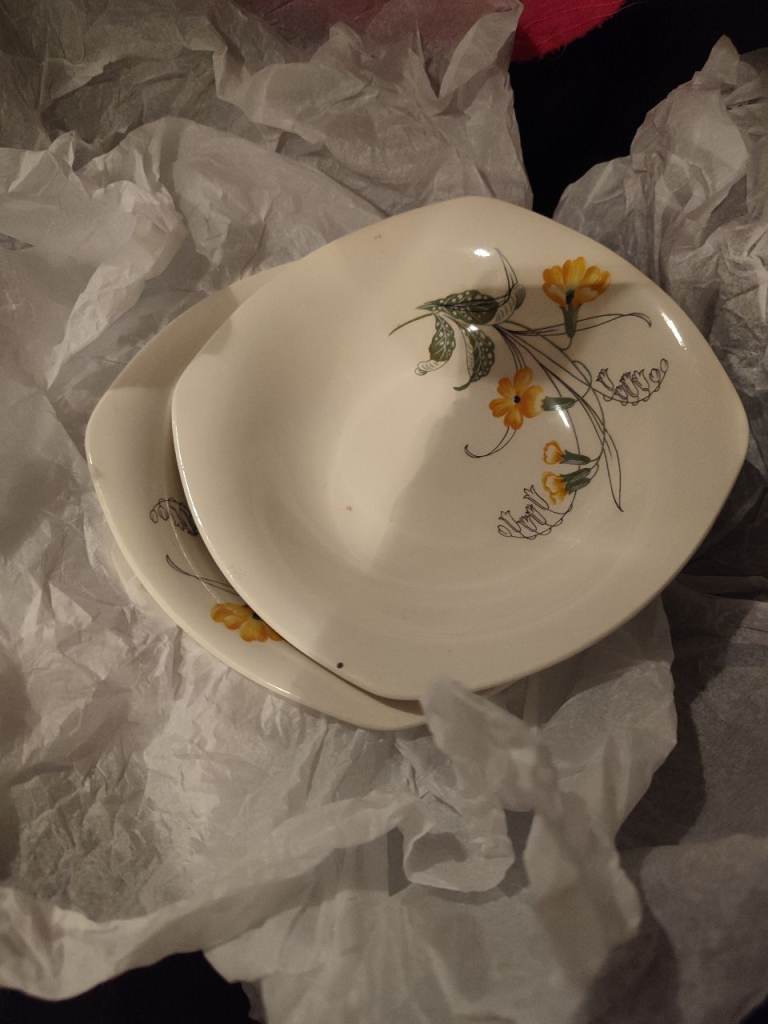 Vintage Midwinter Yellow Primula Breakfast Plate – Good Condition