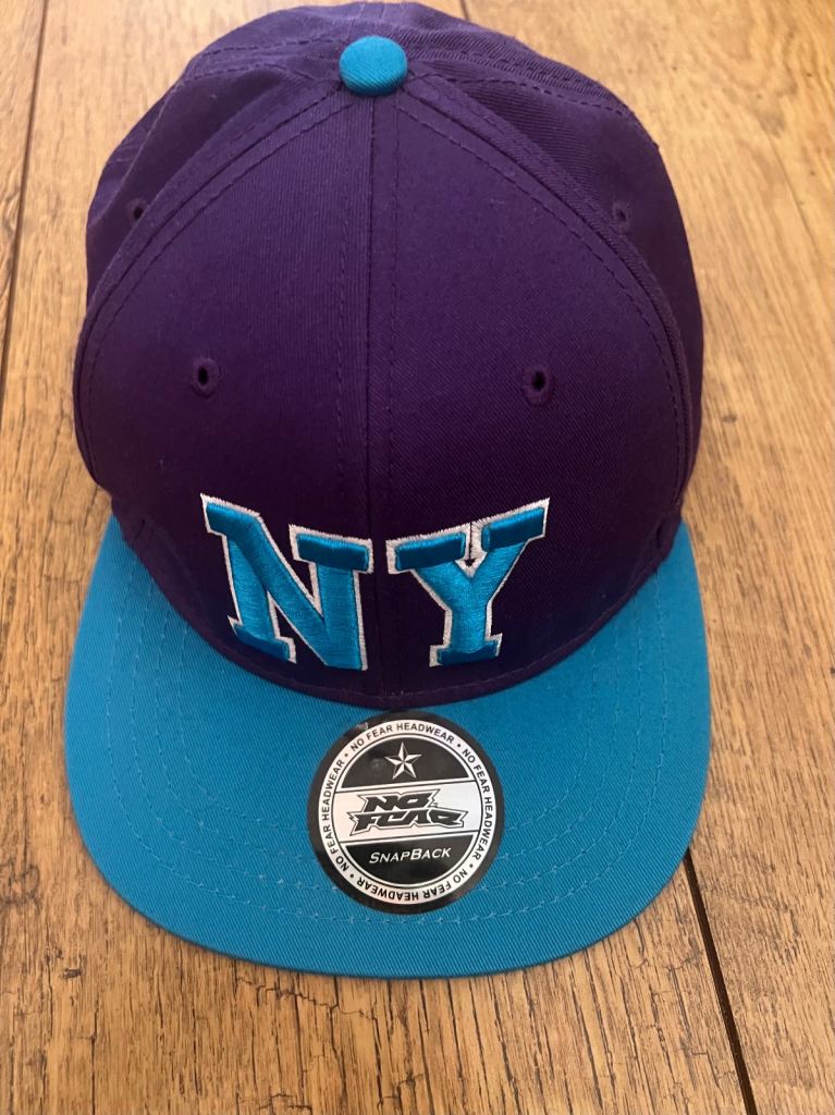 No Fear baseball cap New York SnapBack NY Cap in Turqoise and Purple