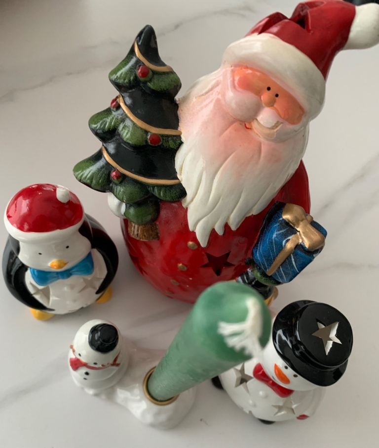 Santa plus ceramic Christmas figures 