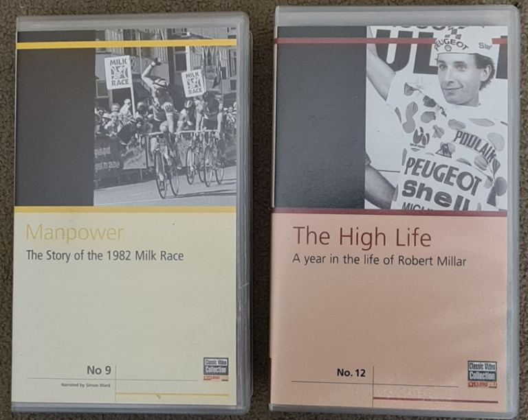 2 VHS CYCLING VIDEOS...THE HIGH LIFE & MANPOWER
