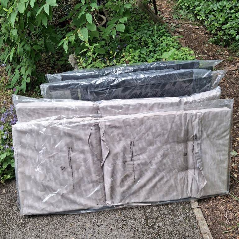 Metal Adjustable Garden / Patio Chairs & Seat Covers x 2 - Like new ...