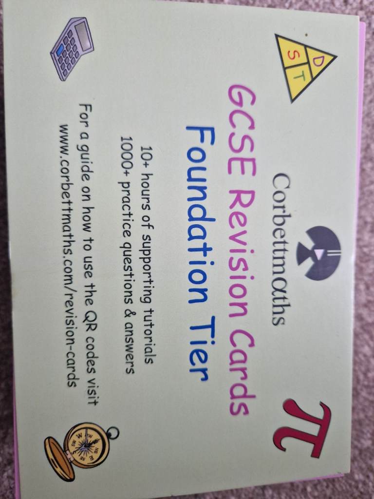 Corbett maths Foundation GCSE revision cards