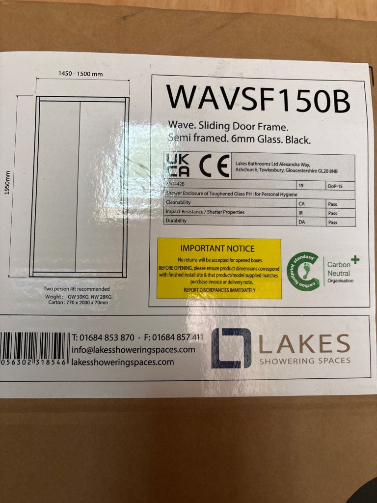 Brand new shower screen