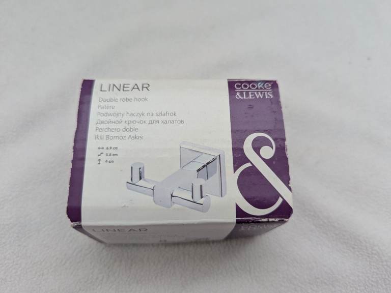 Cooke & Lewis Double Robe Hook Chrome Effect