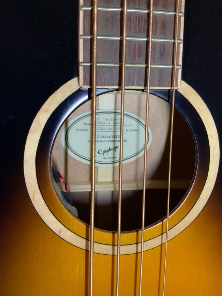 Epiphone El Capitan Electro Acoustic Studio Bass Guitar. 