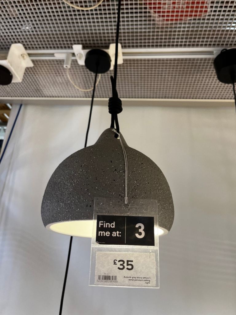 4 No Aulavik grey stone effect lamp pendant ceiling light 