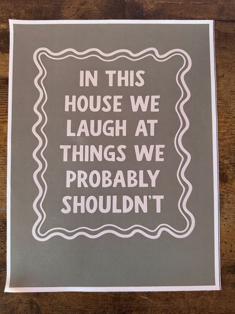 ‘In This House We Laugh' New 20x30cm Canvas Print