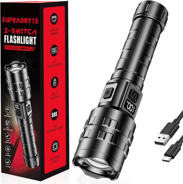Torch / Flashlight with Digital Power Display - Bright & Compact