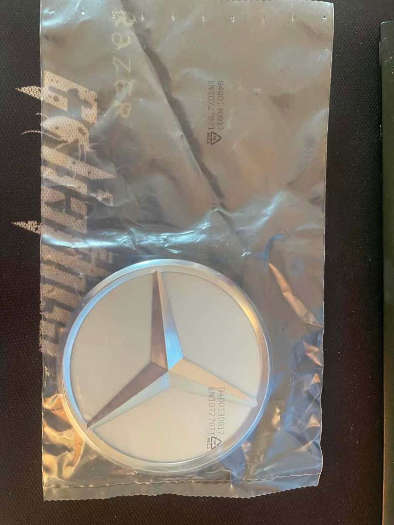 NEW Genuine Mercedes Rear Boot Badge Chrome & White