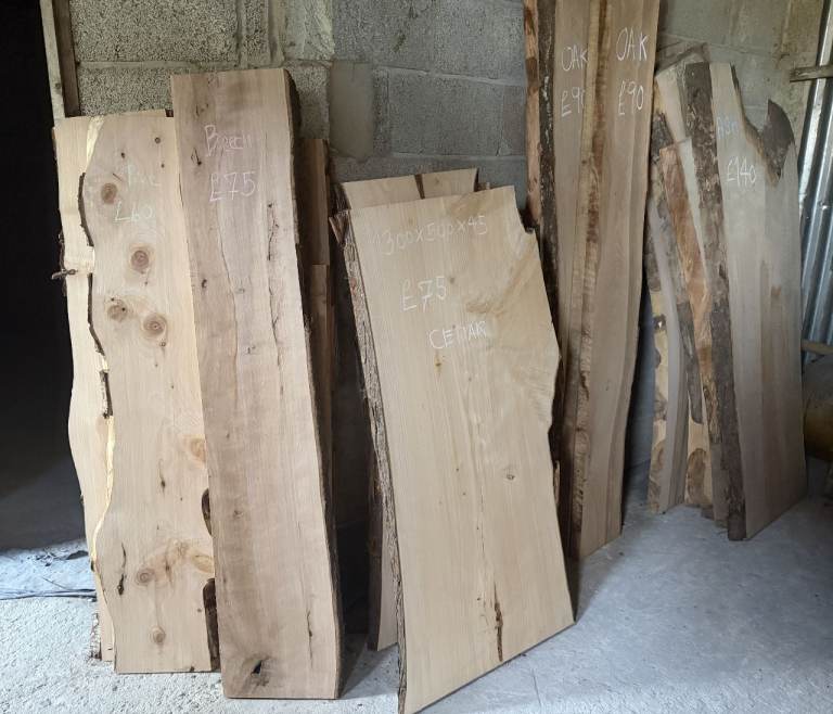 Various Live Edge Slab - oak/ Beech/ Ash/ ELM etc. - Lots of Character