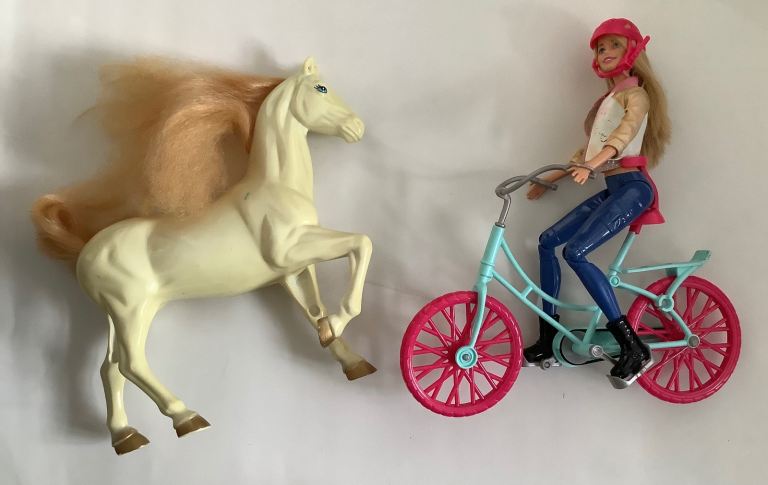 Barbie horse and bike