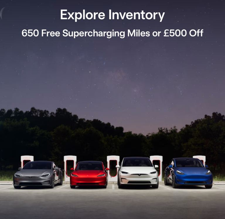 Tesla Referral - 650 Free Supercharging Miles or £500 Off