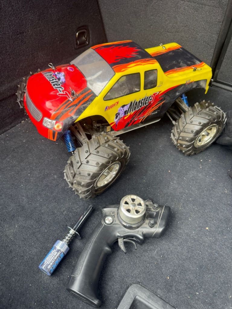 Remote Control Monster Truck with Controller – Needs Engine Repair