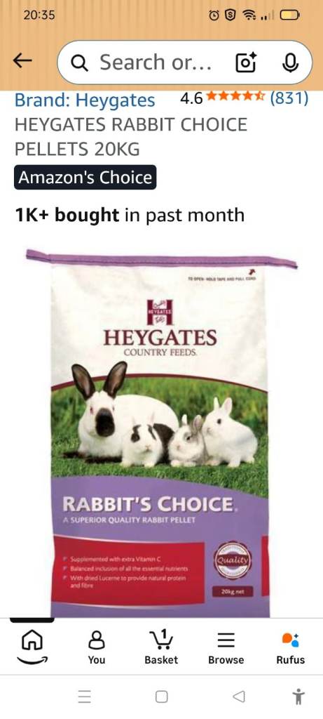 HEYGATES RABBIT CHOICE PELLETS 20KG