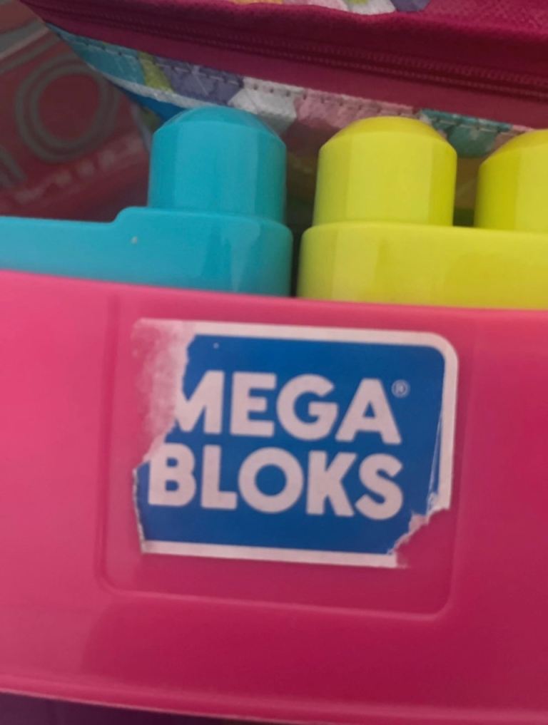 Mega Bloks table and blocks