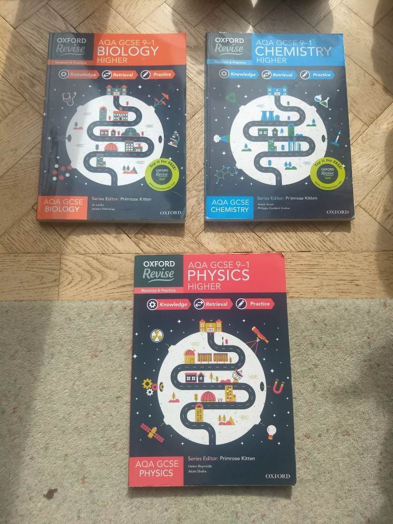 image for AQA GCSE Oxford Revise Biology, Chemistry Physics Revision bundle - Good Condition