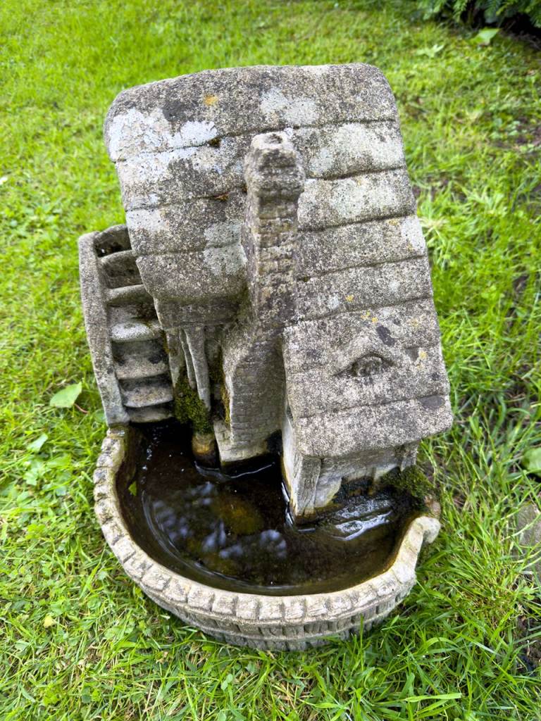 Free concrete garden ornament watermill bird bath