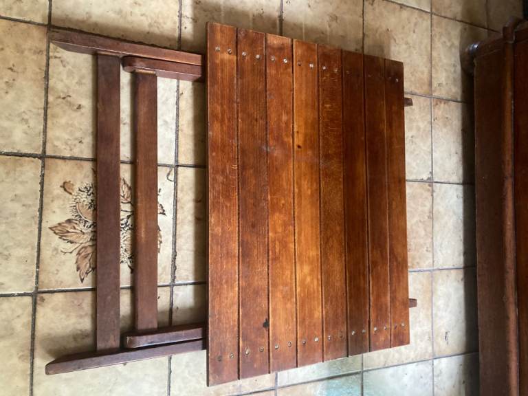 Vintage slatted folding occasional table - Reasonable offers accepted  