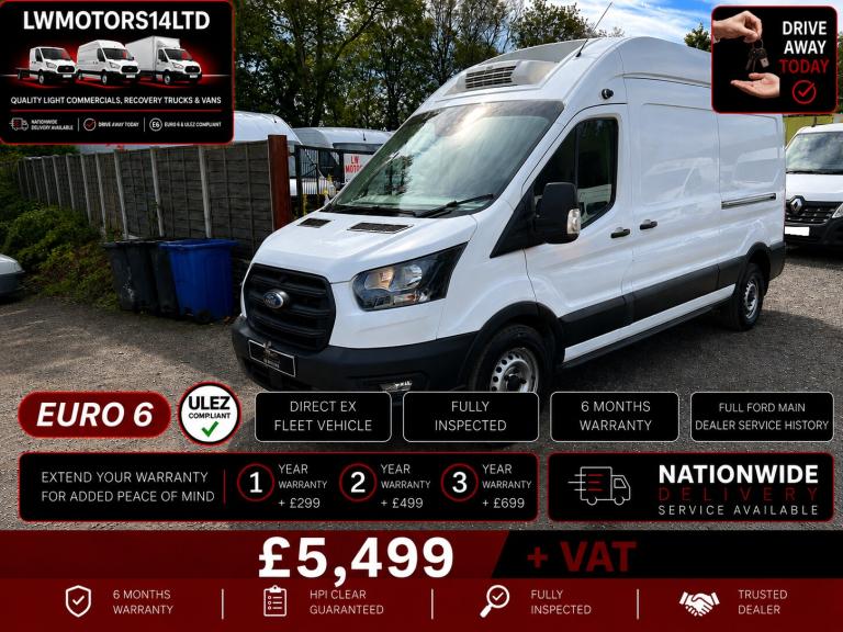 FORD TRANSIT 2.0 ECOBLUE LEADER L3H3 LWB THERMO KING FRIDGE FREEZER 2022 71 REG