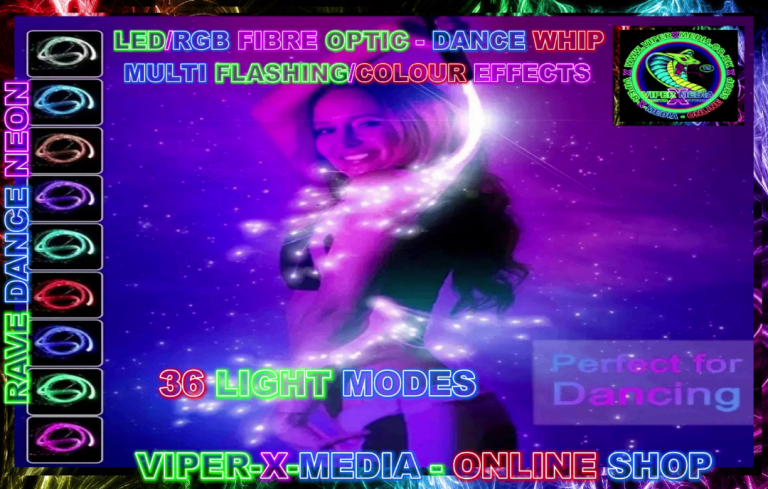 LED/RGB MULTI COLOUR EFFECT ACTIVATED DANCING WHIP LIGHT – RAVE/DANCE/NEON
