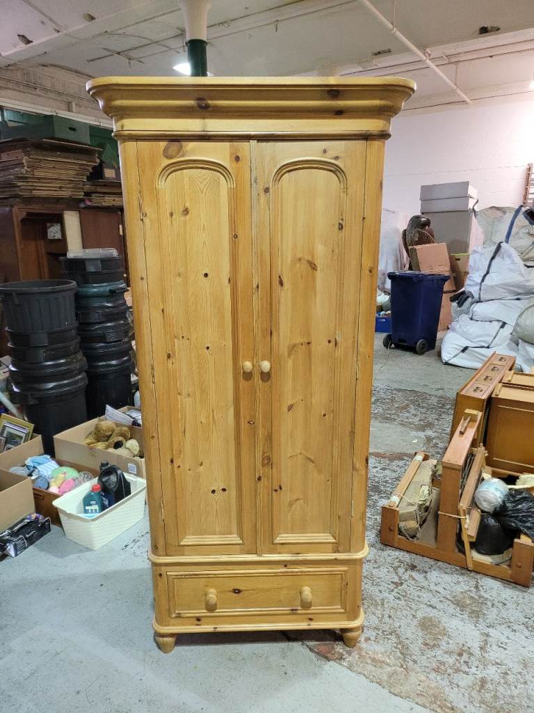 Pine Wardrobe with Drawer – Good Condition