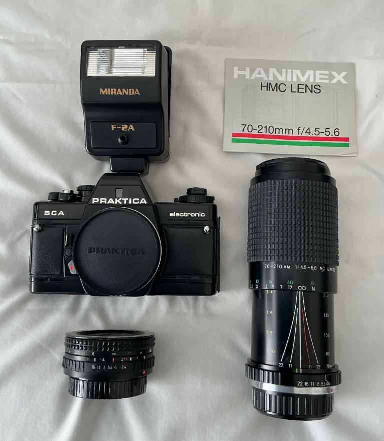 Praktica BCA Electronic Film Camera with Lenses and Flash