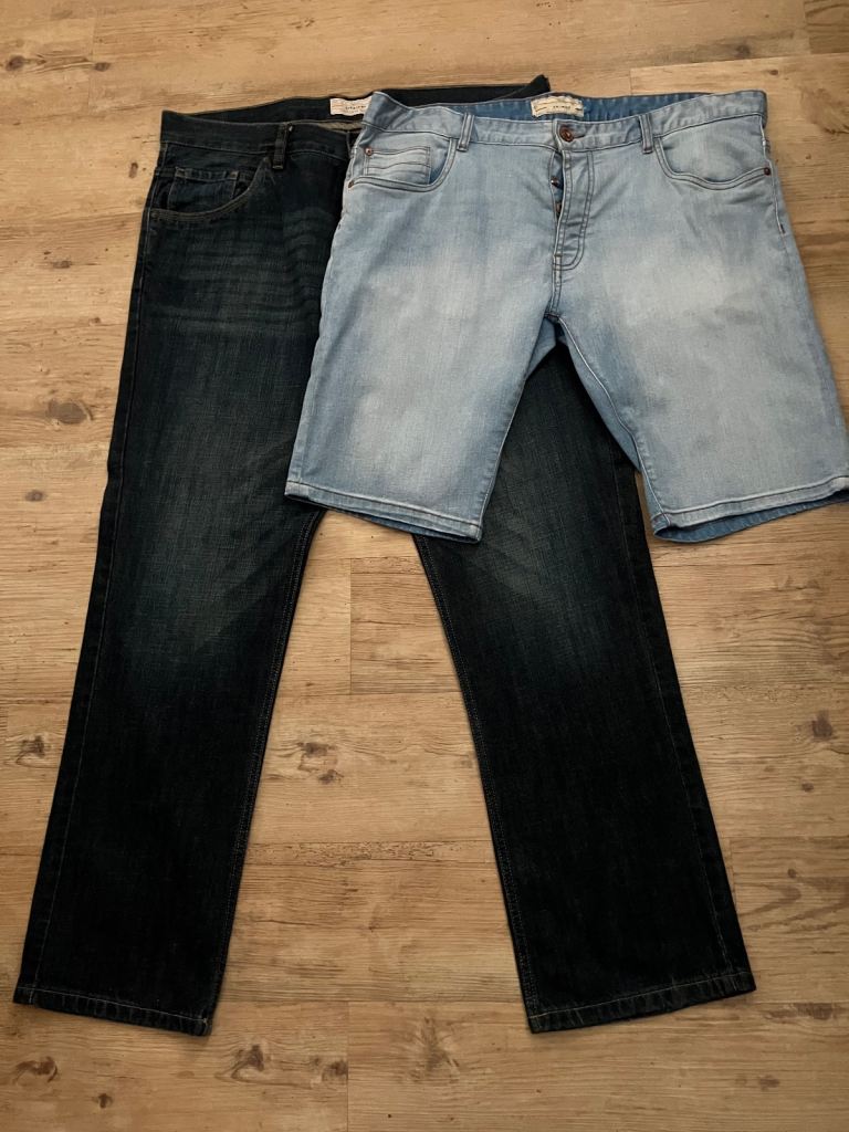 Mens Straight Fit Jeans 38R / Button Up Shorts 38 (Next)