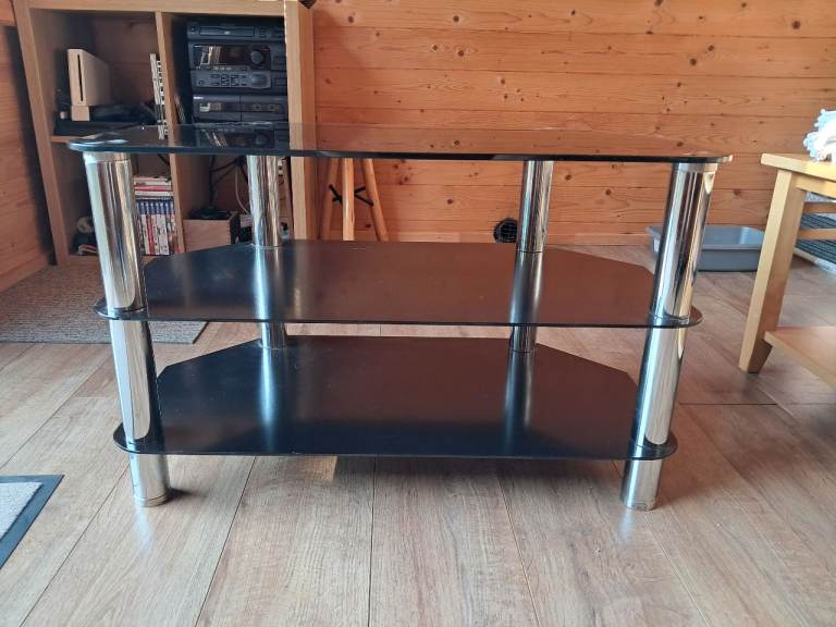 Black Glass TV stand