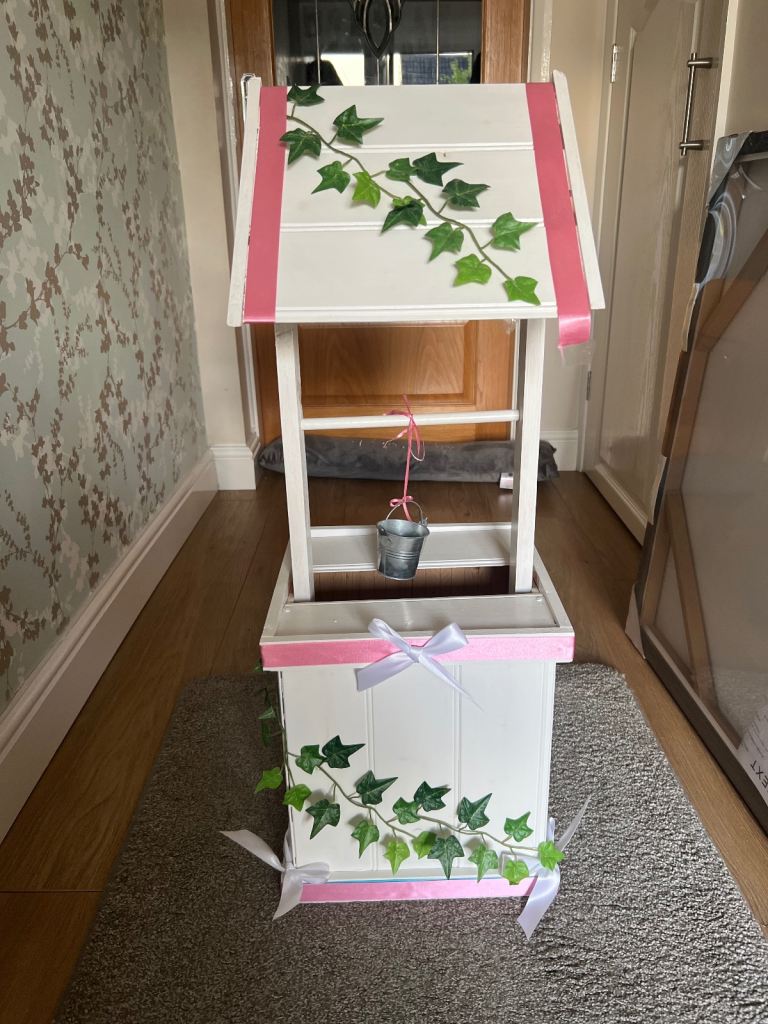 Hand made wooden wishing well (wedding, christening etc)