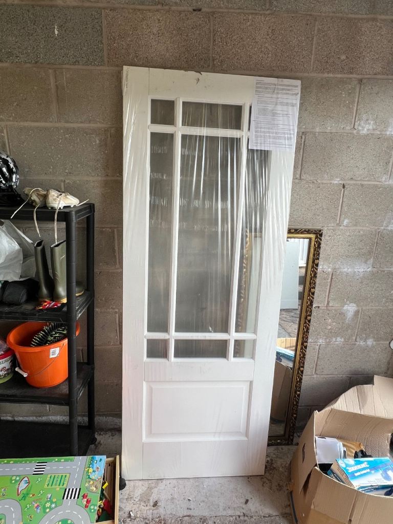 Internal Glazed Door – White, New Condition