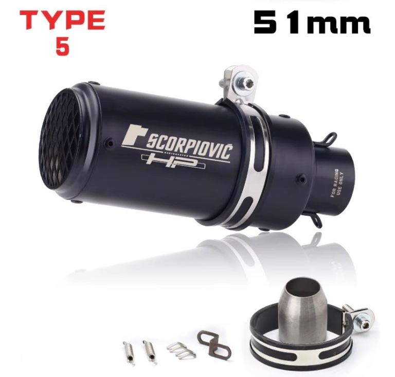 Motorcycle exhaust slip on silencer muffler 