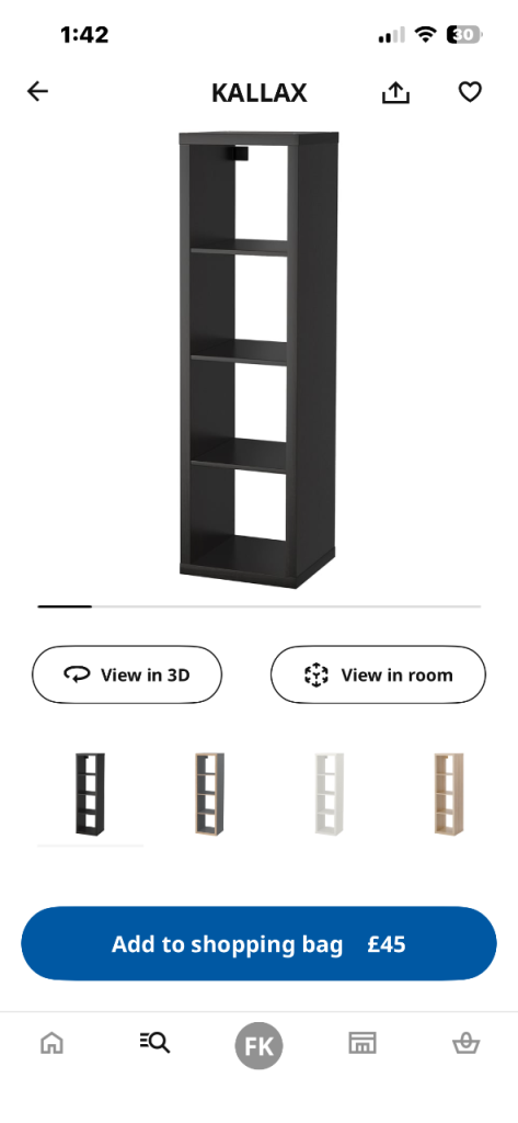 Black ikea kallax shelving unit 
