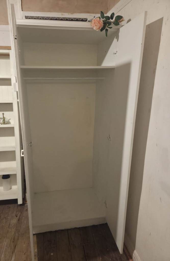 White painted wardrobe 