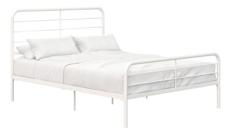Single bed - white metal frame