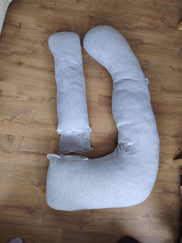 Pharmedoc U-Shaped Pregnancy Pillow with Detachable Extension – Grey
