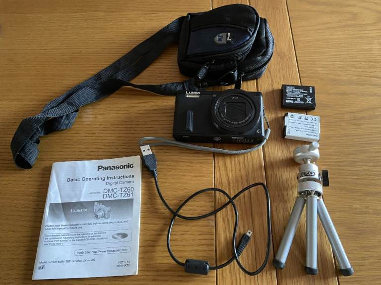 Panasonic Lumix DMC-TZ60 18.1MP Digital Camera + 2x Batteries, Charger wire & mini tripod