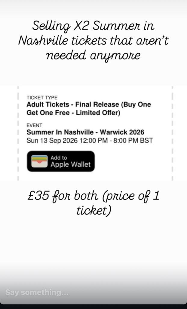 X2 Summer in Nashville Warwick 2026 Adult Tickets