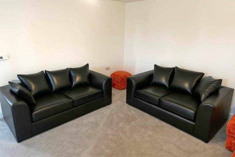 NEW Dylan Box Sofa Set Black Color 3+2 Seater Sofa Set BRAND NER Best Price = = 