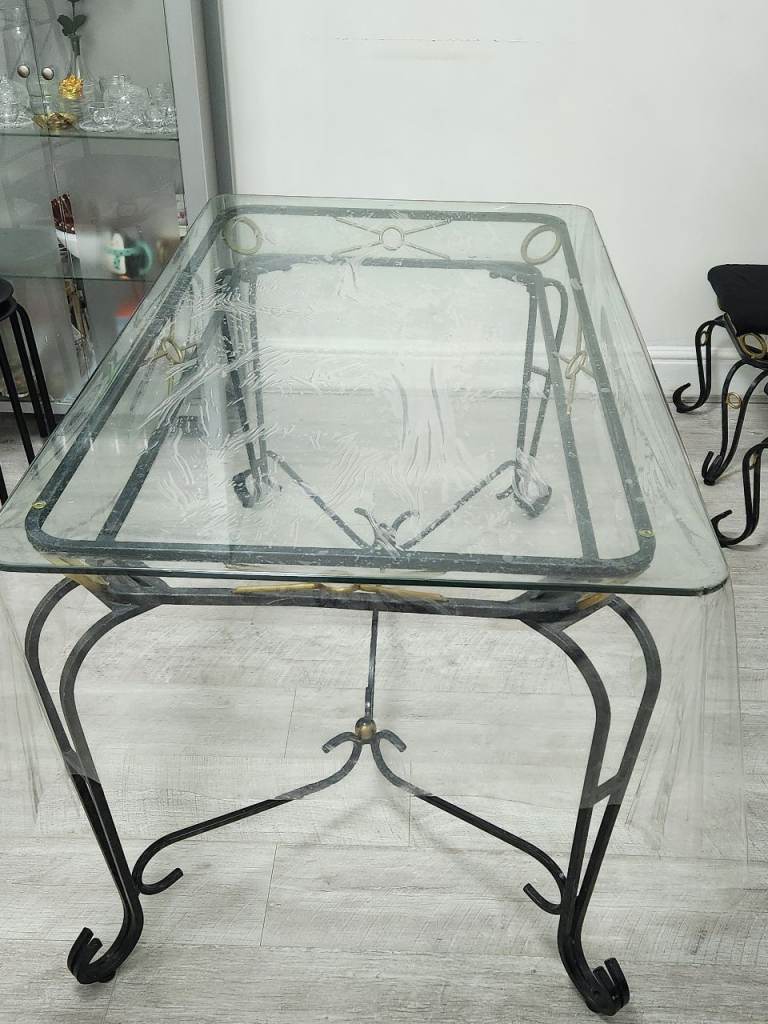 Glass dining table and 4 chairs 