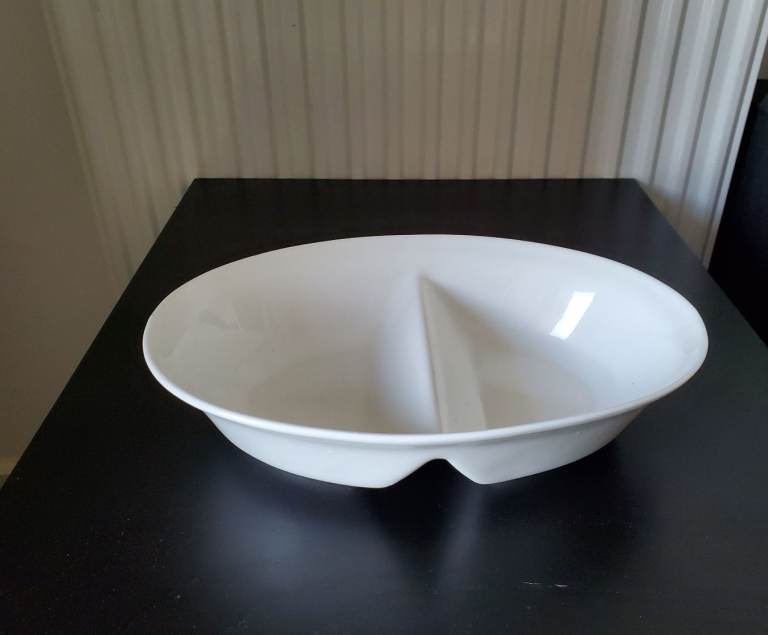 Oval Divided Serving Plate Bowl - new