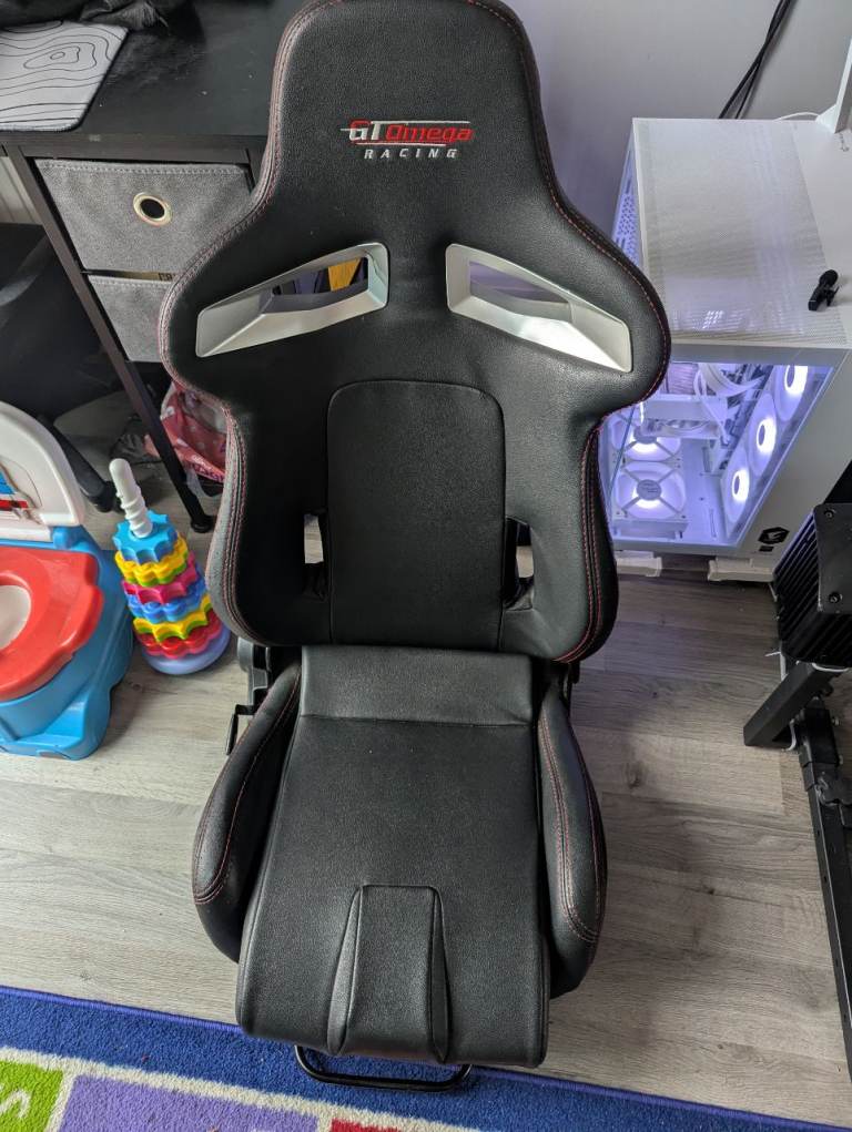 GT Omega SIM Racing Seat with seat slider rails
