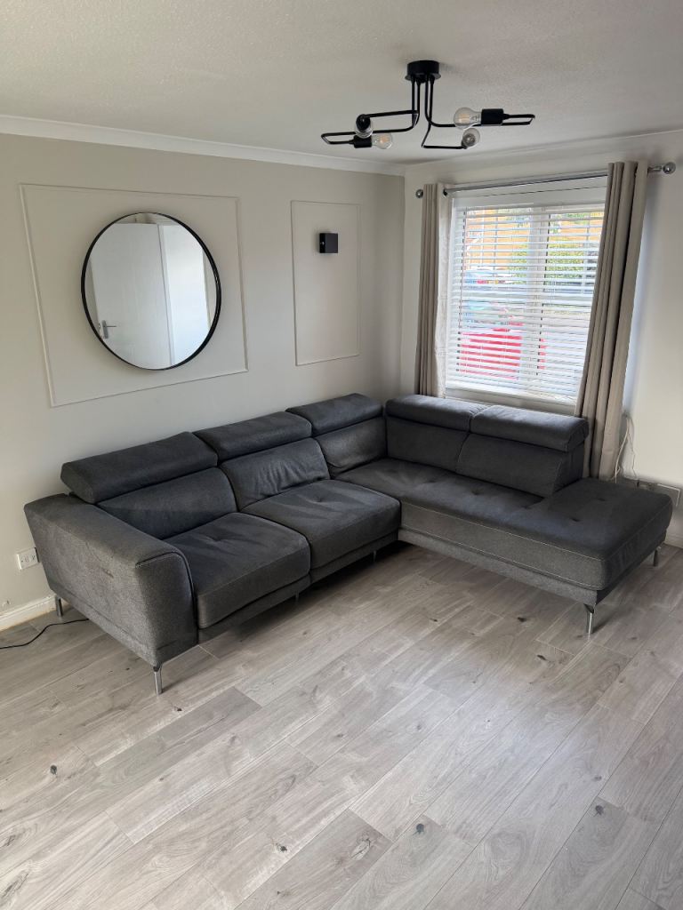 DFS Grey Corner Sofa with Recliner – Good Condition