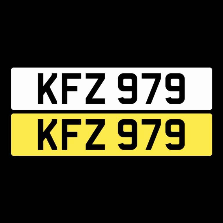 KFZ 979 Number Plate, 3 Digit NI Reg, Dateless NI Number Plate, NI Registration plate