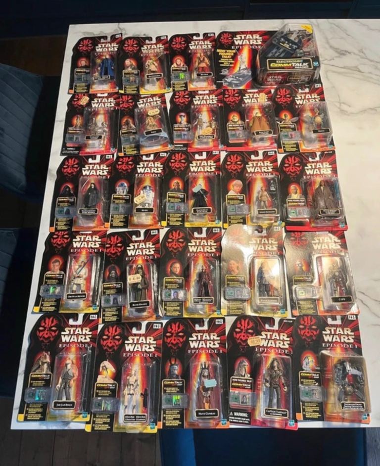 Vintage 1999 Star Wars Episode I CommTalk Reader + 23 CommTalk Figures
